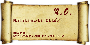 Malatinszki Ottó névjegykártya